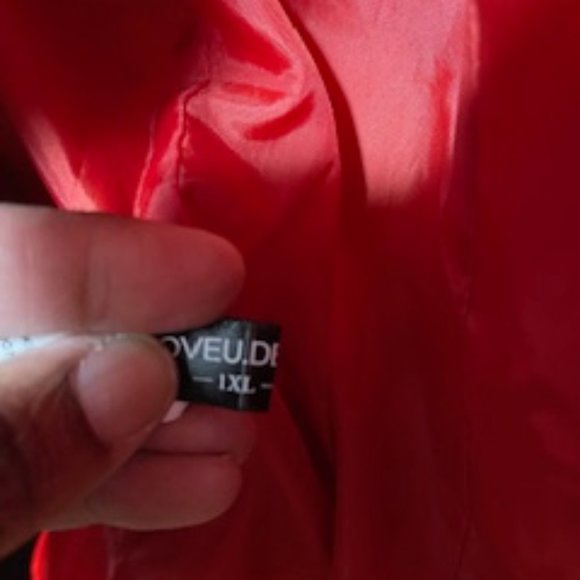 NWOT, LOVE U DEAR, FAUX LEATHER RED JACKET - Picture 4 of 4